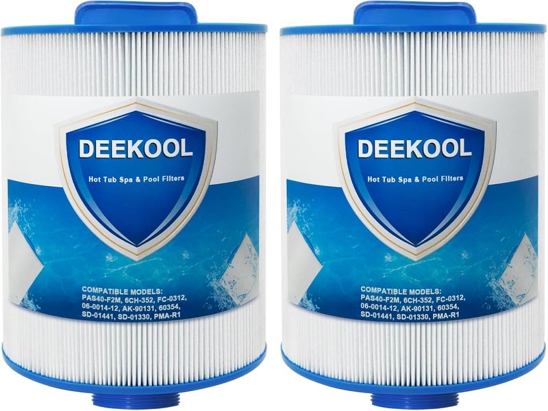 DEEKOOL PAS40-F2M Replacement Hot Tub Spa Filter Compatible with Unicel 6CH-352, Filbur FC-0312, Artesian Spas 06-0014-12, Baleen AK-90131, Darlly 60354, SD-01441, Master Spas PMA-R1 Filters, 40 sqft, 2 Pack - Image 1